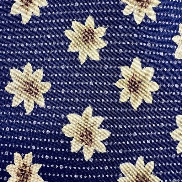 XMI Signature Floral Silk Tie Made in USA Black and Light Yellow - Picture 3 of 7